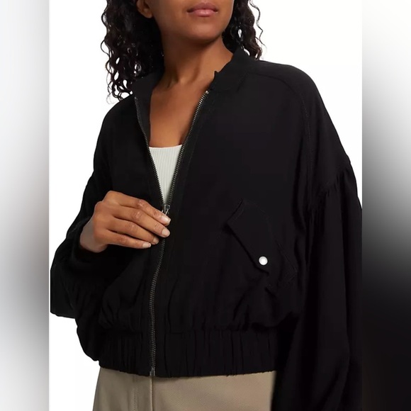 NWT Free People On Pointe Bomber Jacket in Black Size Medium💕 - Picture 4 of 14